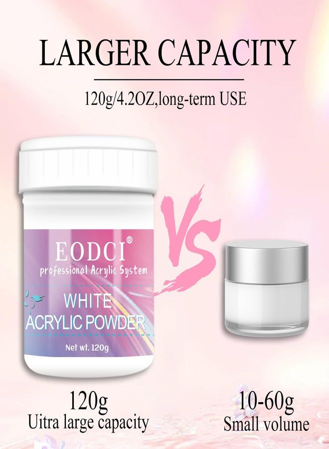 Eodci Clear Acrylic Nail Powder Professional 120g Acrylic Nail Powder Polymer for 3D French Nail Manicure Extension Nail Carving Large Capacity - Image 4